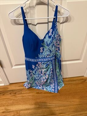 Lilly Pulitzer Royal Blue Floral Wrap Cami